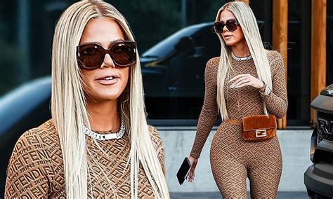 khloe kardashian fendi|Khloe Kardashian steps out in a Fendi x SKIMS catsuit on first .